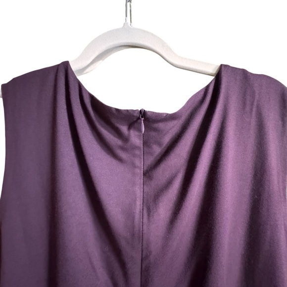 Eileen Fisher 🤎EUC Bateau Neck Jumpsuit Wine color Size M/M Soft Jersey Wide Leg - Picture 7 of 13